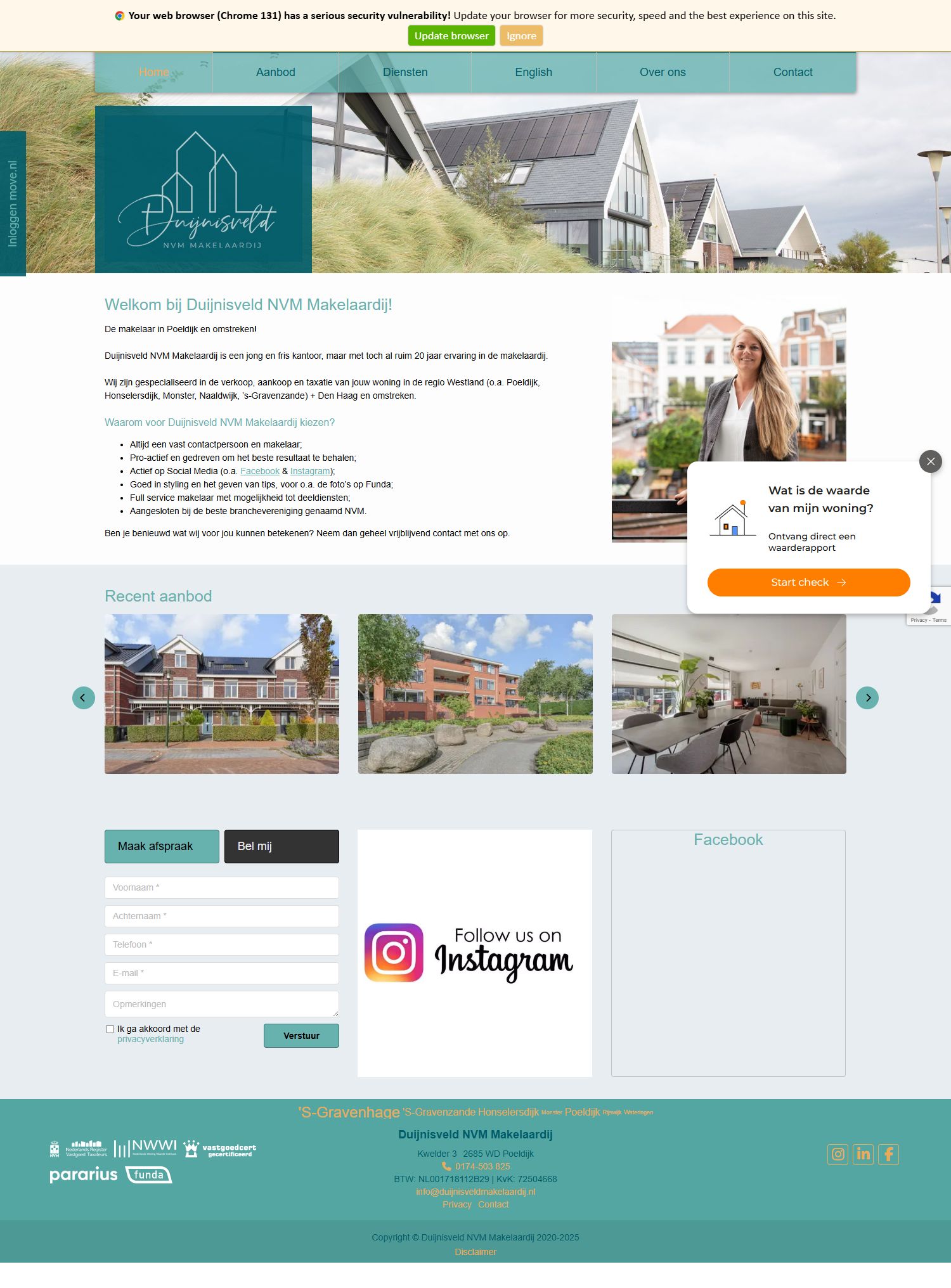 Screenshot van de website van www.duijnisveldmakelaardij.nl