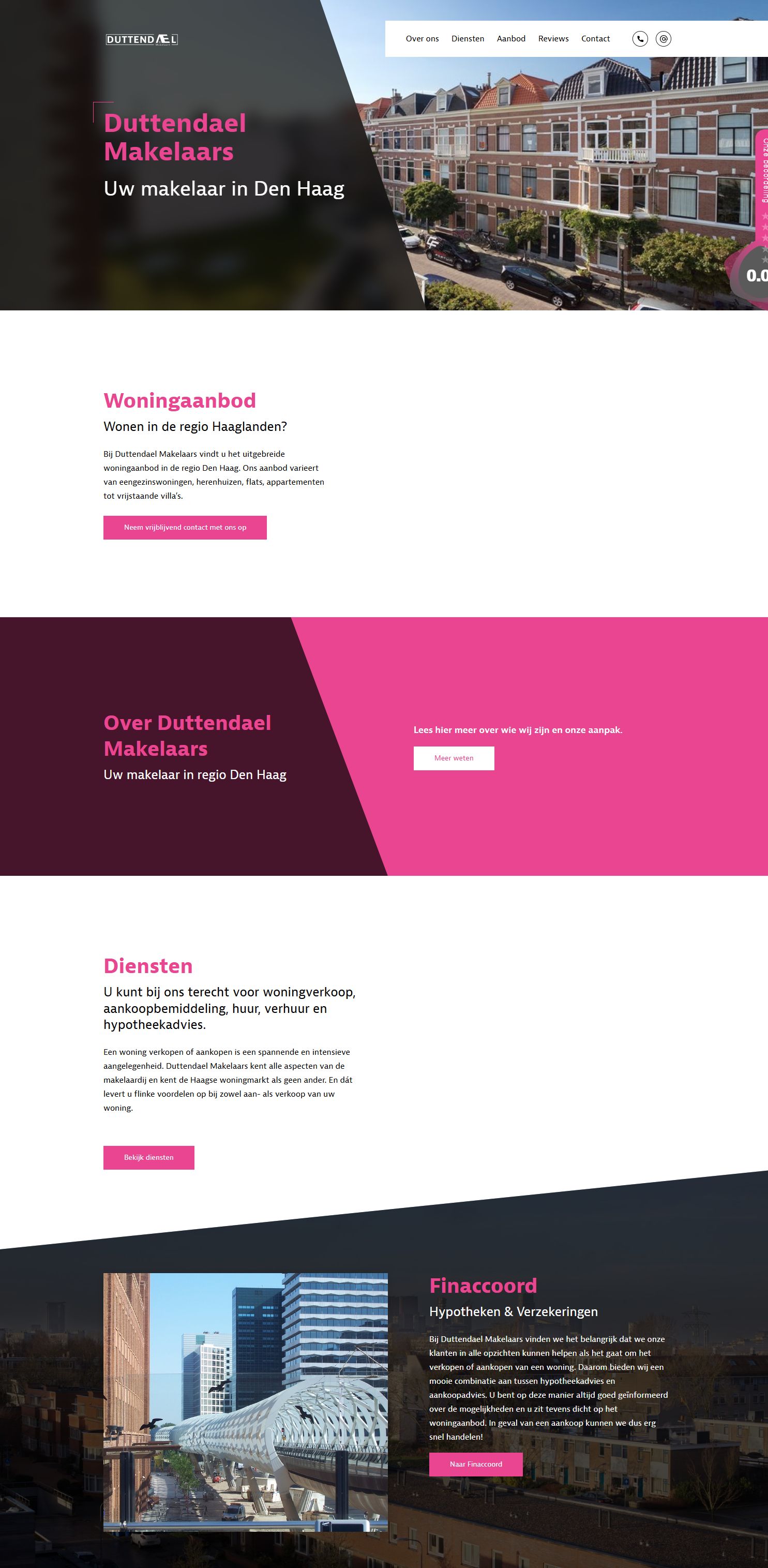 Screenshot van de website van www.duttendaelmakelaars.nl