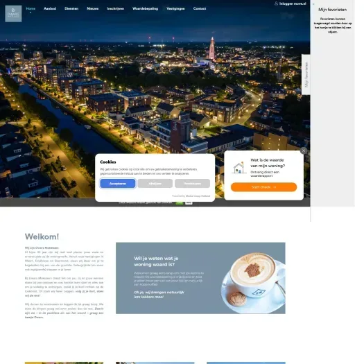 Screenshot of the website of www.dwarsmakelaars.nl