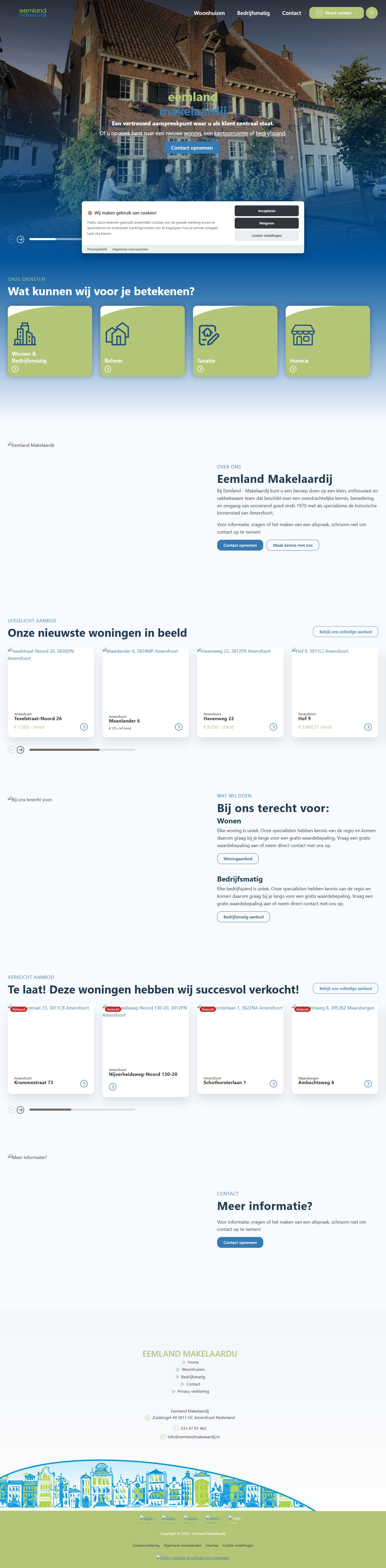 Screenshot van de website van www.eemlandmakelaardij.nl