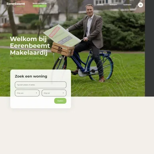 Screenshot der Website von www.eerenbeemtmakelaardij.nl