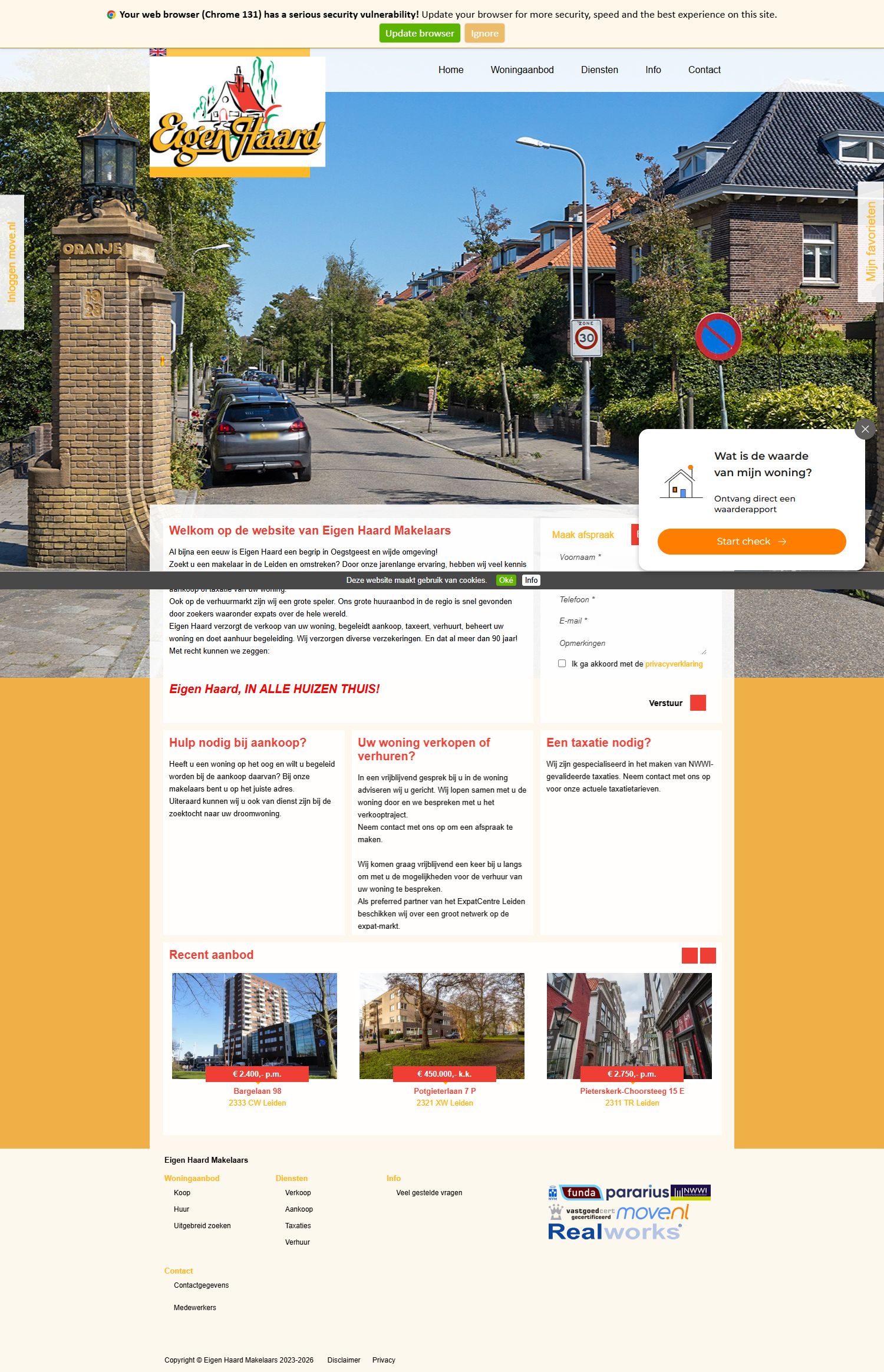 Screenshot van de website van www.eigen-haard.nl