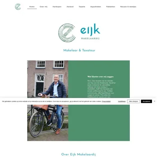 Screenshot van de website van www.eijkmakelaardij.nl