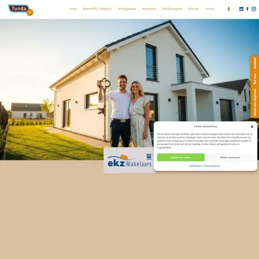 Screenshot van de website van www.ekz.nl