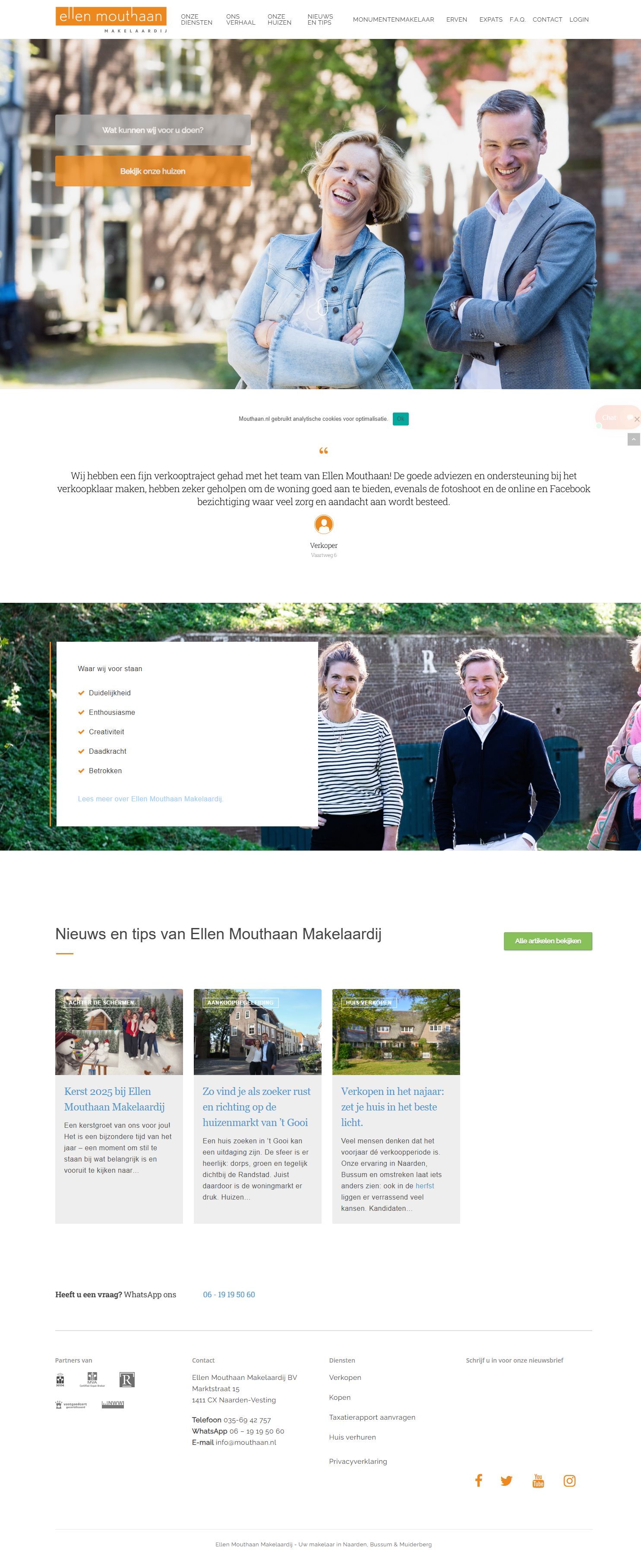Screenshot van de website van www.mouthaan.nl