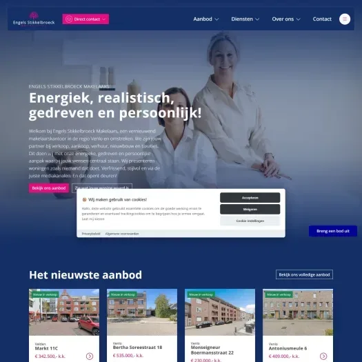 Screenshot van de website van www.esmakelaars.nl