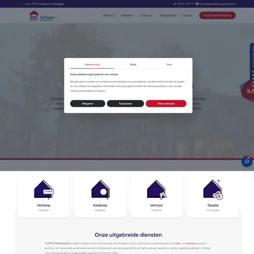 Capture d'écran du site web de www.eramakelaardijschagen.nl