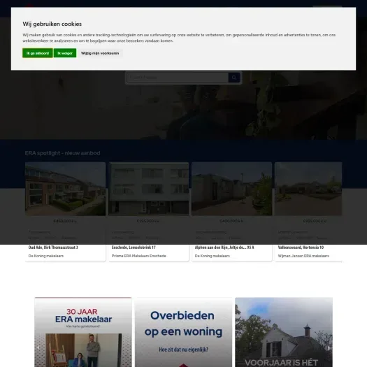 Screenshot van de website van www.prachthuismakelaardij.nl
