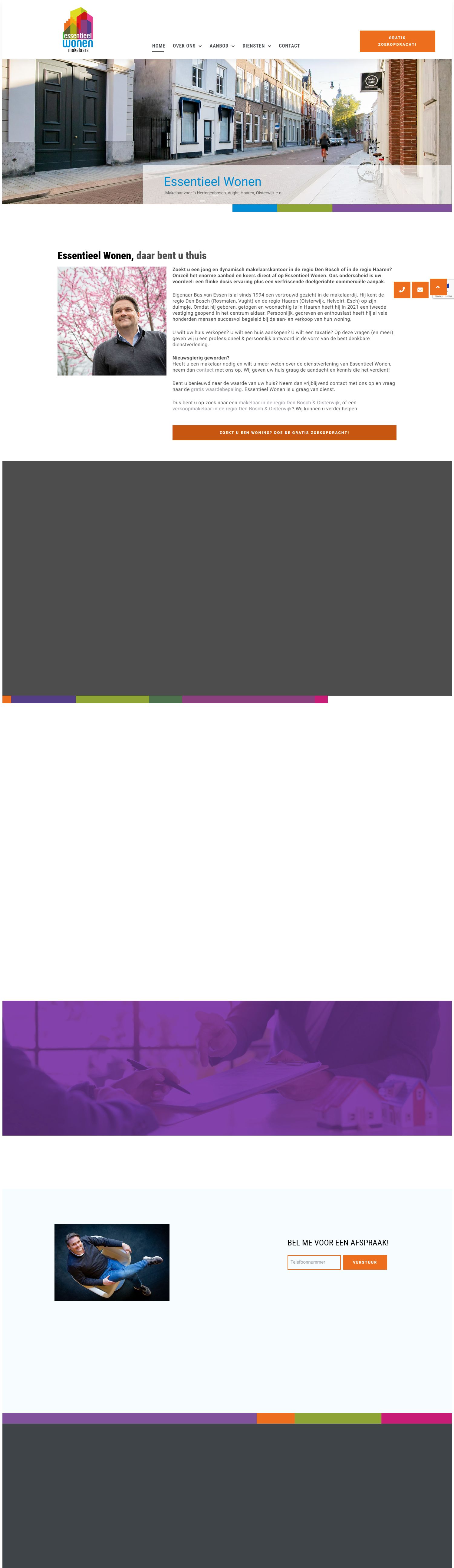 Screenshot van de website van www.essentieelwonen.nl