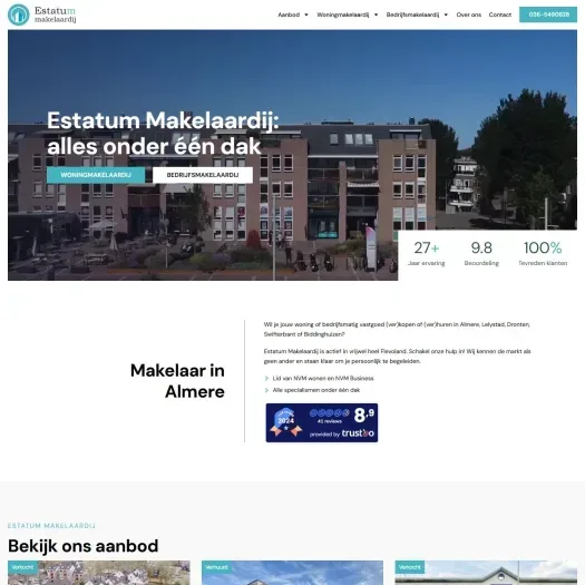 Screenshot der Website von www.estatum.nl