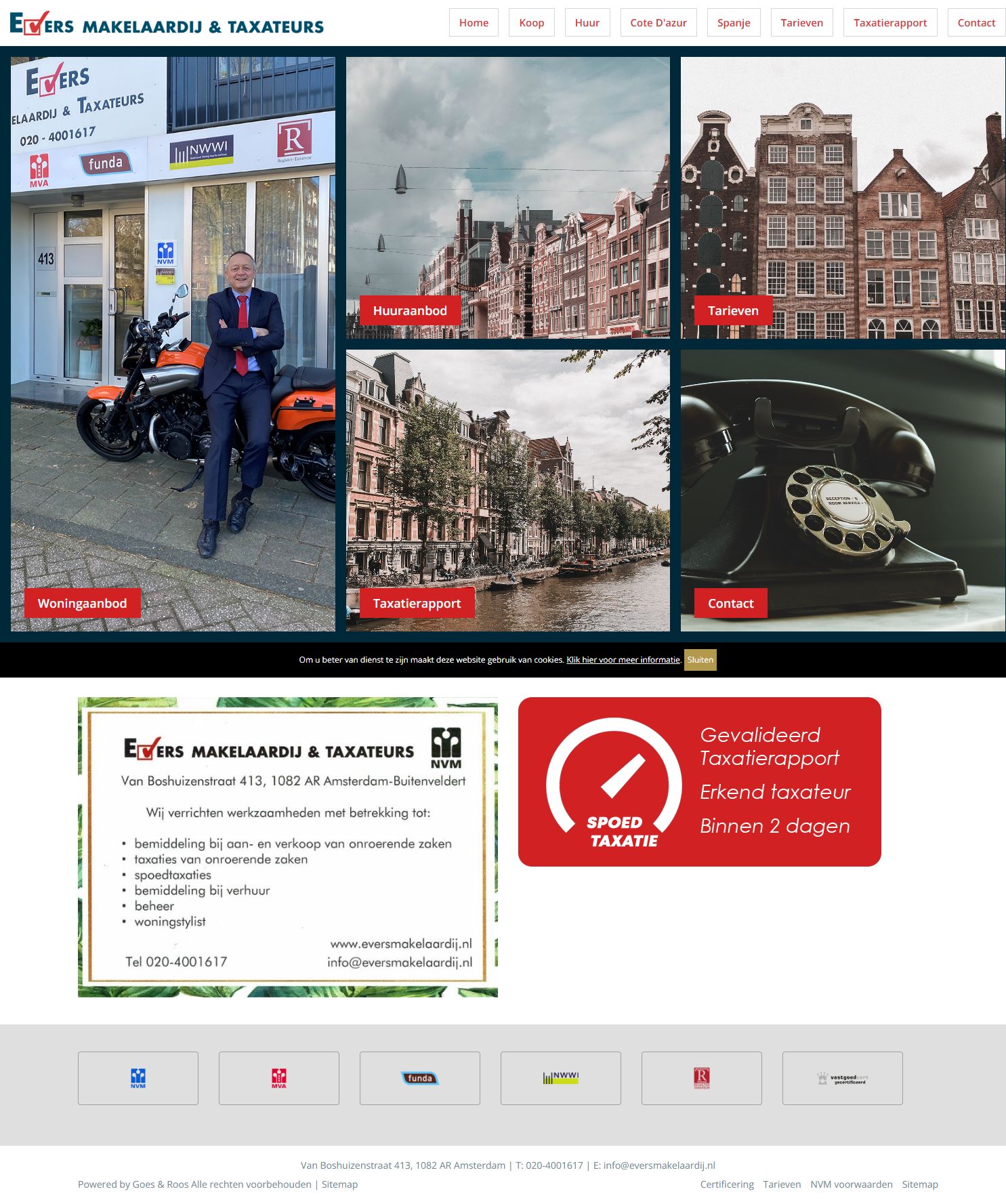 Screenshot van de website van www.eversmakelaardij.nl