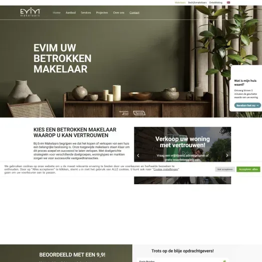 Screenshot der Website von www.evimmakelaars.nl
