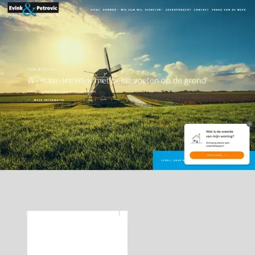 Screenshot of the website of www.evinkenpetrovic.nl