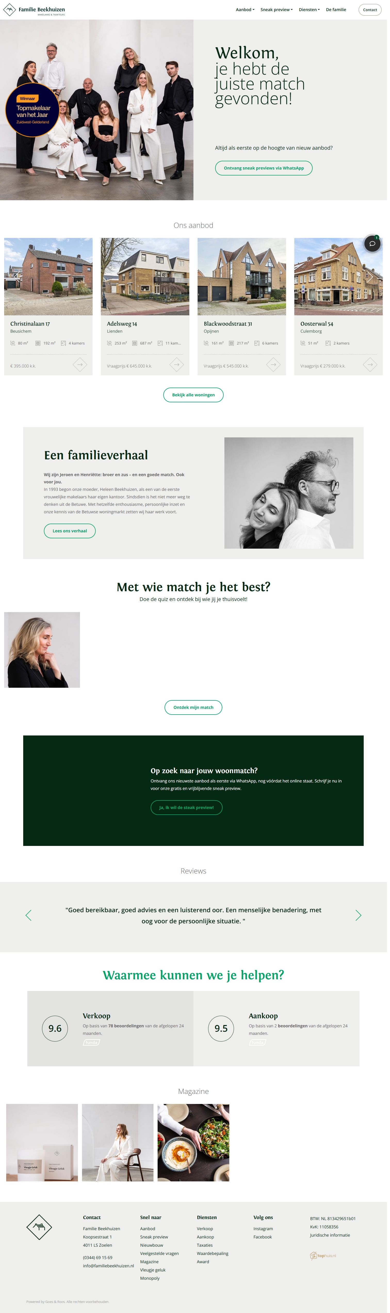 Screenshot van de website van www.familiebeekhuizen.nl