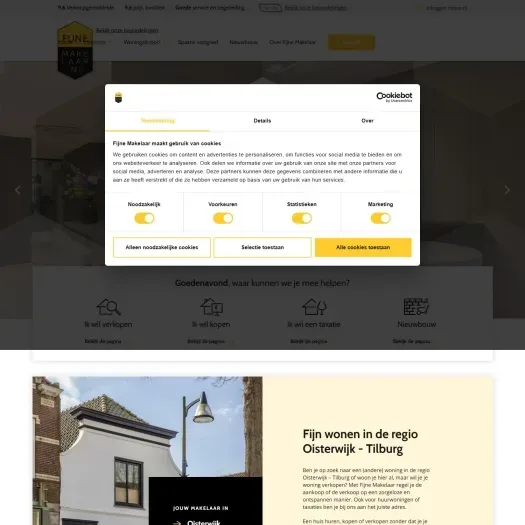 Screenshot der Website von www.fijnemakelaar.nl