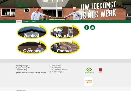 Screenshot of the website of www.fikkertagra.nl