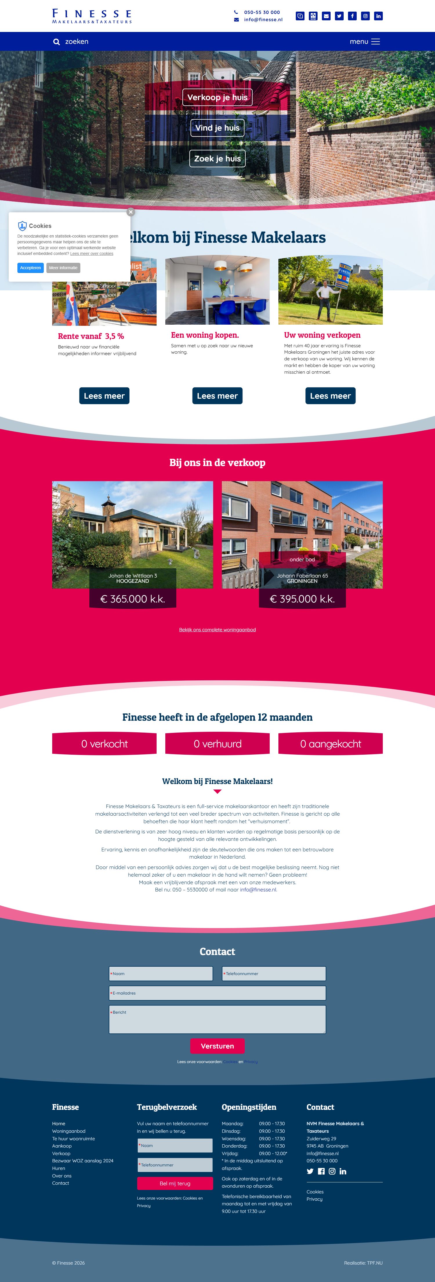 Screenshot van de website van www.finesse.nl