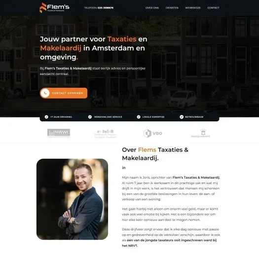 Screenshot van de website van www.flems.nl