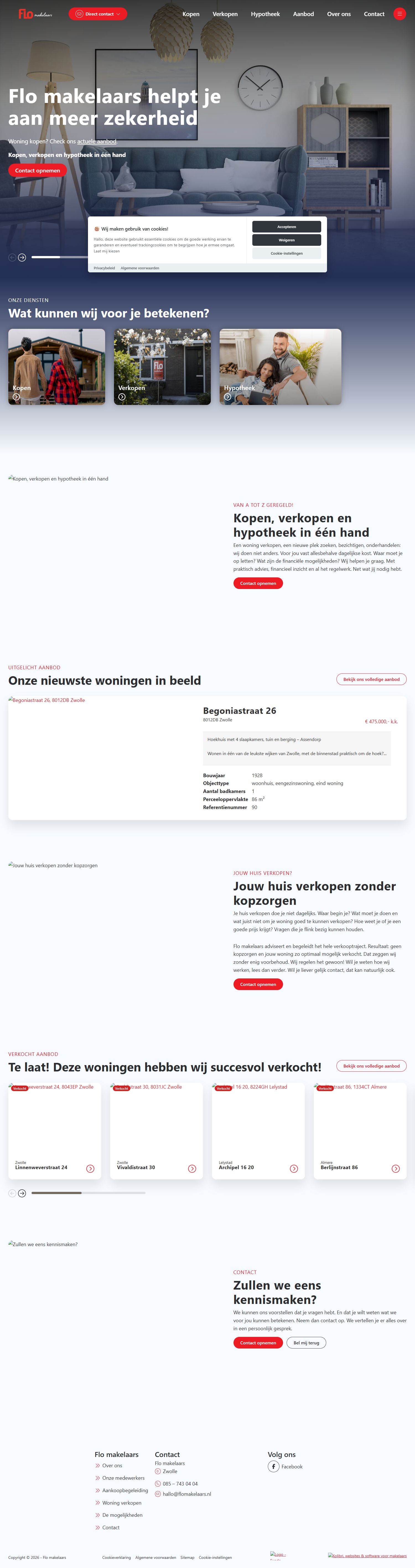 Screenshot van de website van www.flomakelaars.nl