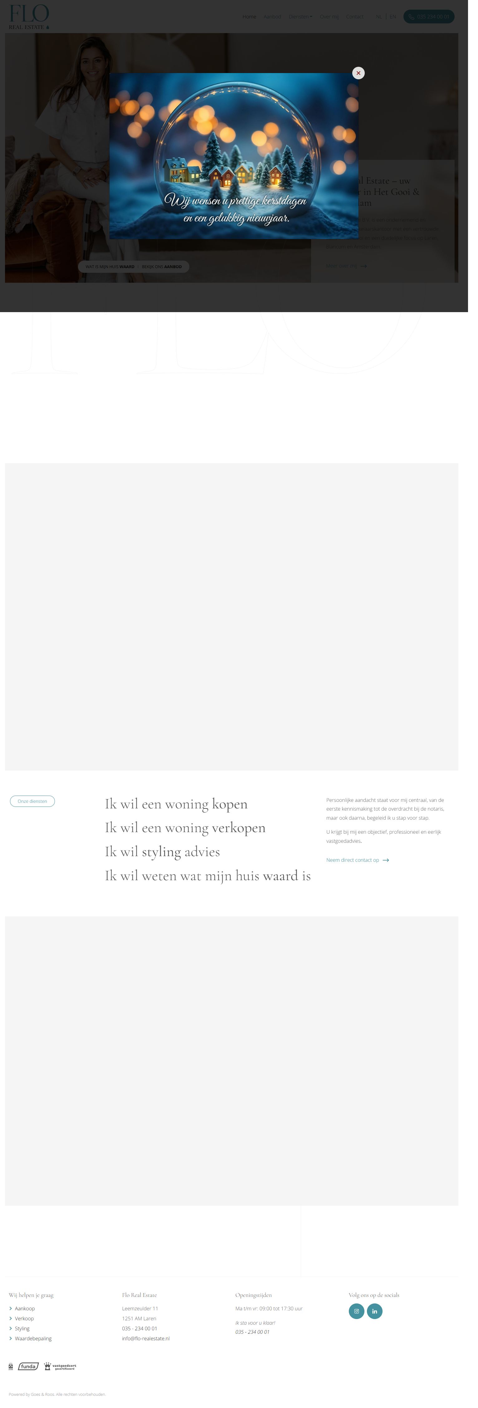 Screenshot van de website van www.flo-realestate.nl
