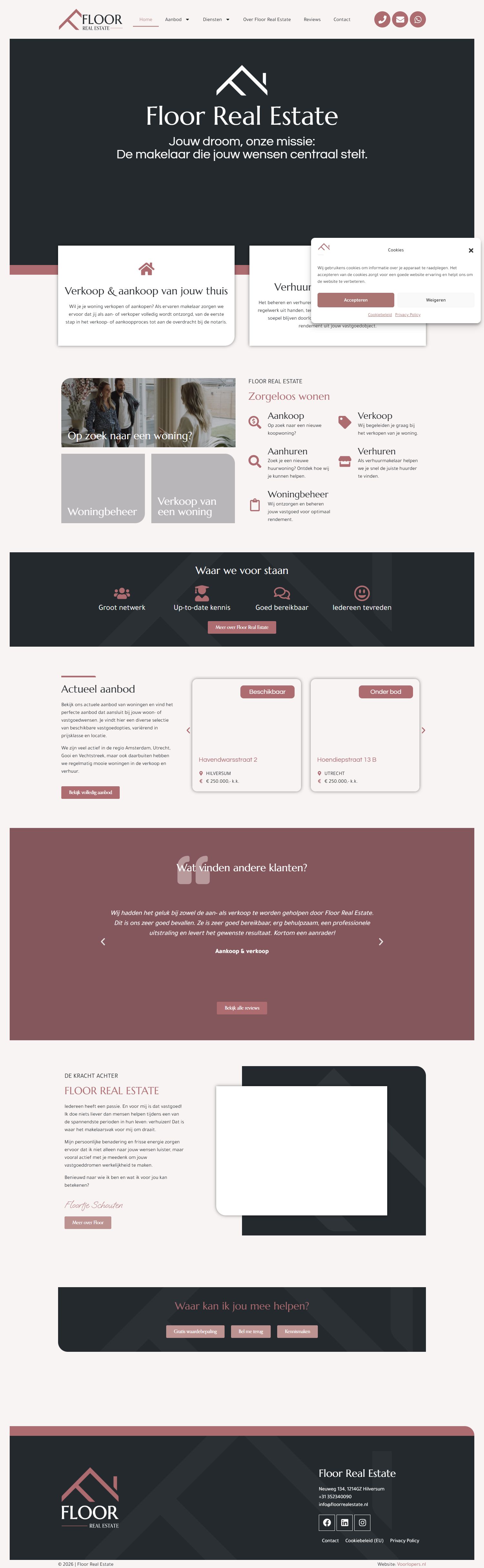 Screenshot van de website van www.floorrealestate.nl