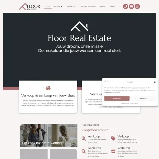 Screenshot van de website van www.floorrealestate.nl