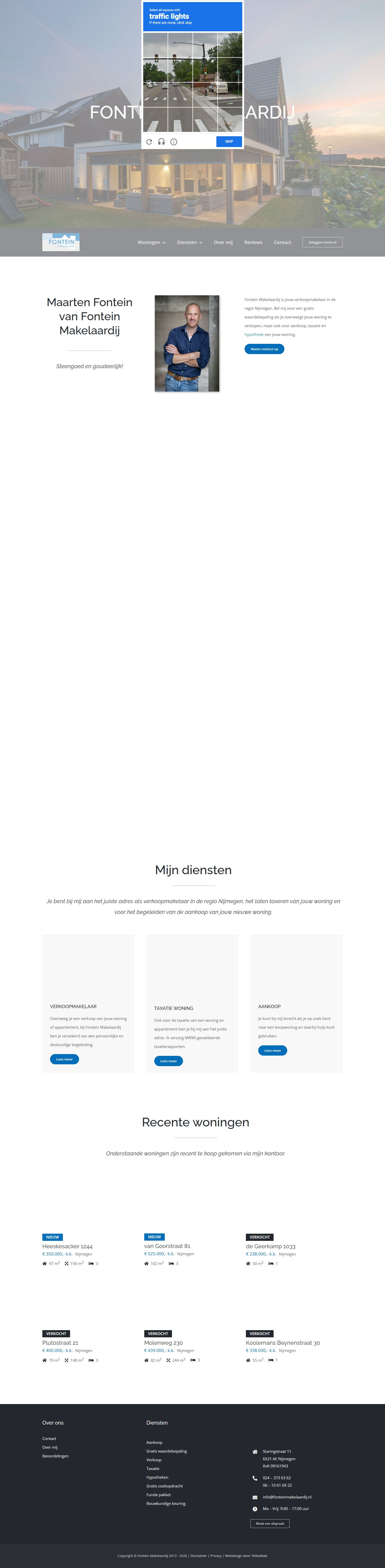 Screenshot van de website van www.fonteinmakelaardij.nl