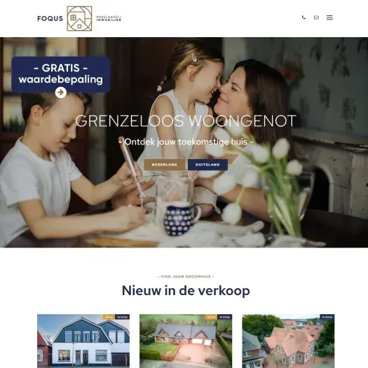 Screenshot of the website of www.foqus.nl