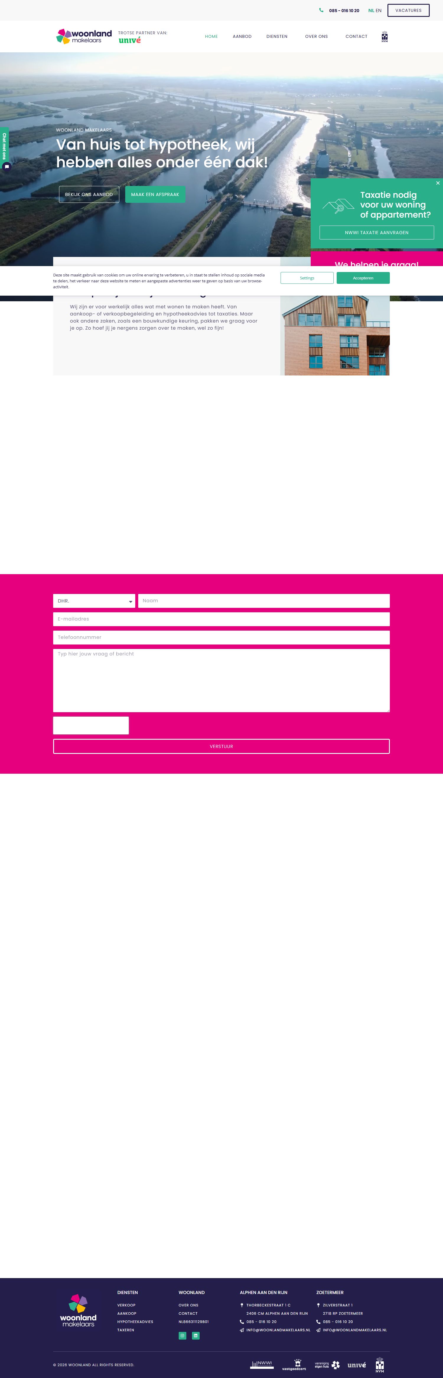 Screenshot van de website van www.fpn-groep.nl