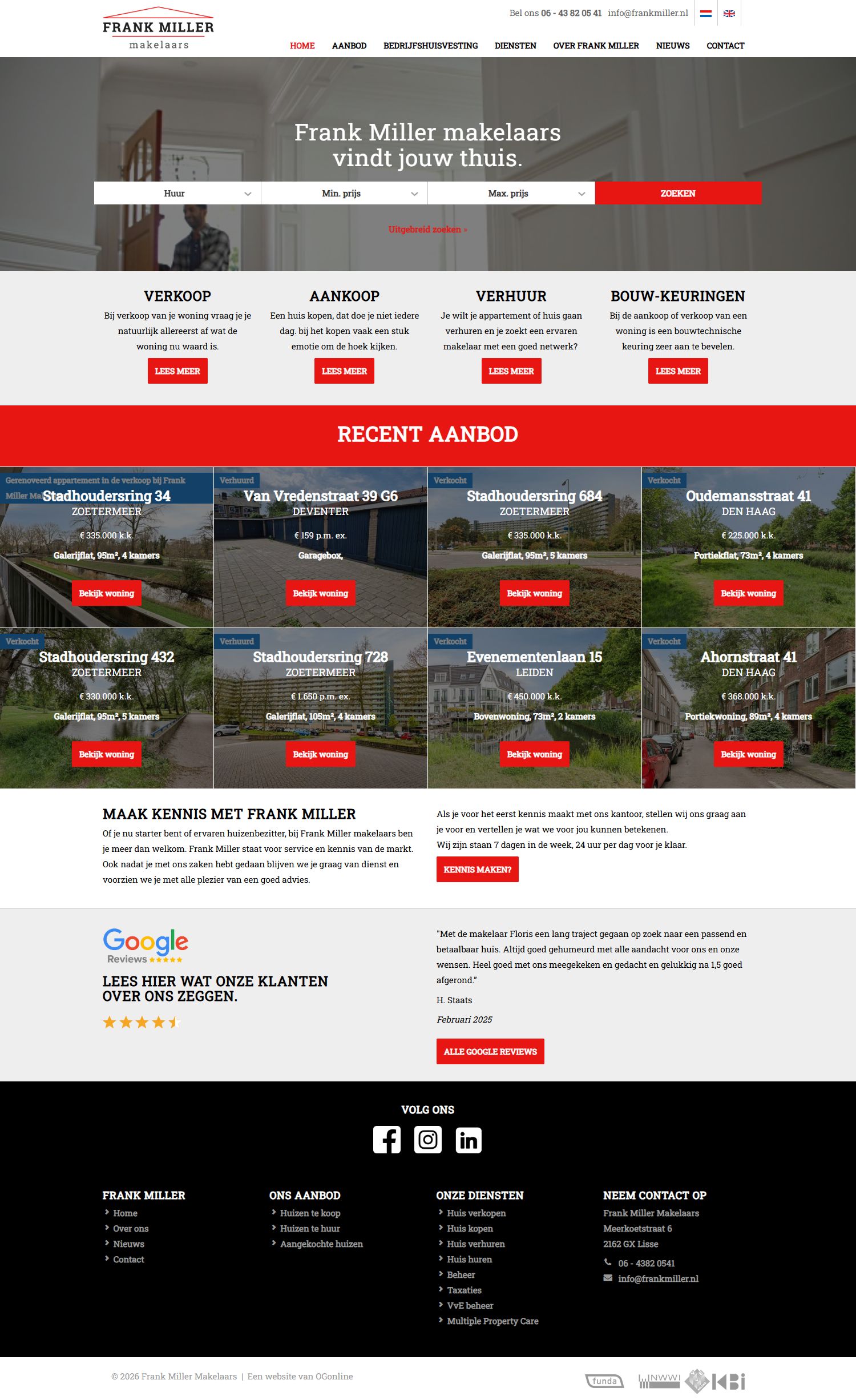 Kantoorfoto Frank Miller Makelaars