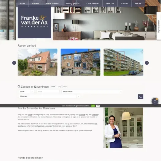 Screenshot van de website van www.frankevanderaa.nl