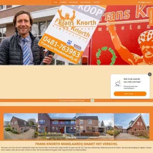 Screenshot der Website von www.fransknorthmakelaardij.nl