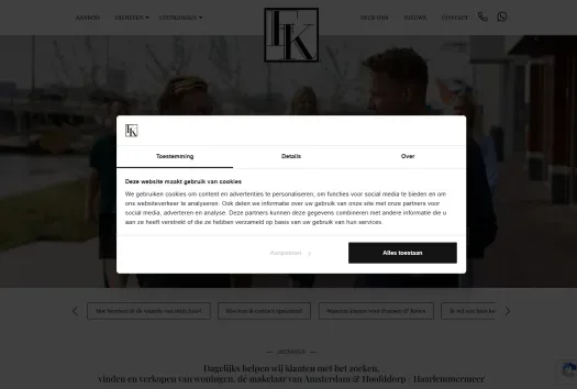 Screenshot of the website of www.fransenkroes.nl