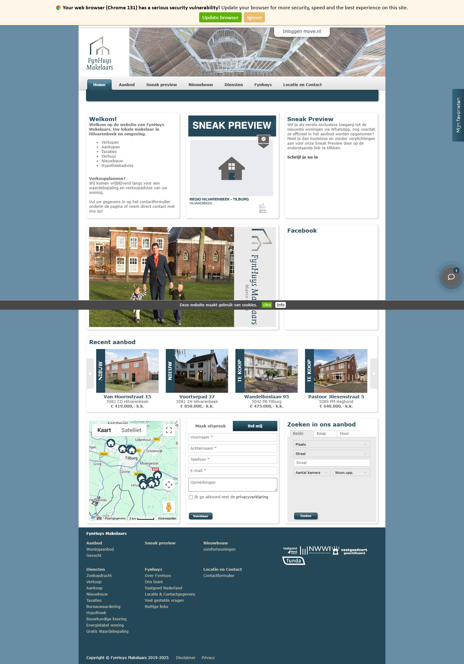 Screenshot van de website van www.fynhuys.nl
