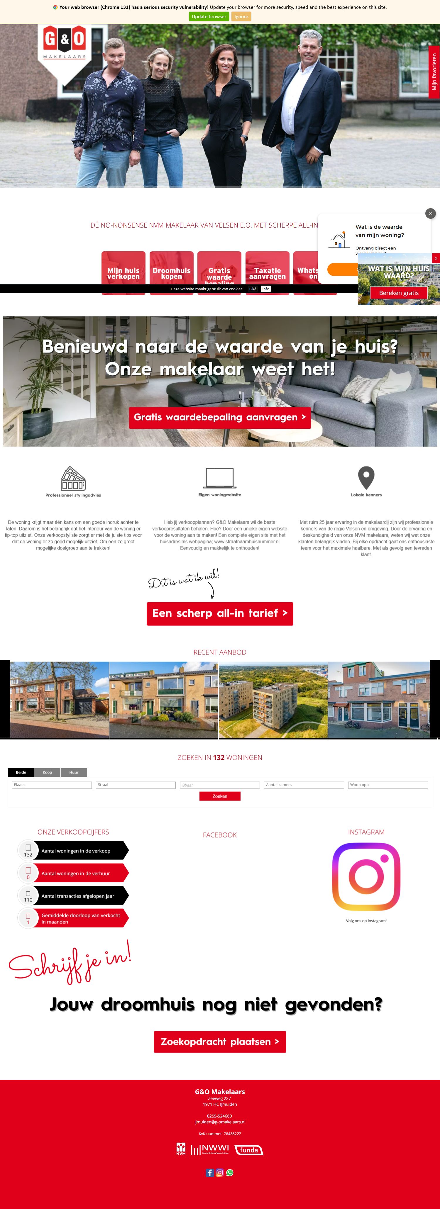 Screenshot van de website van www.g-omakelaars.nl