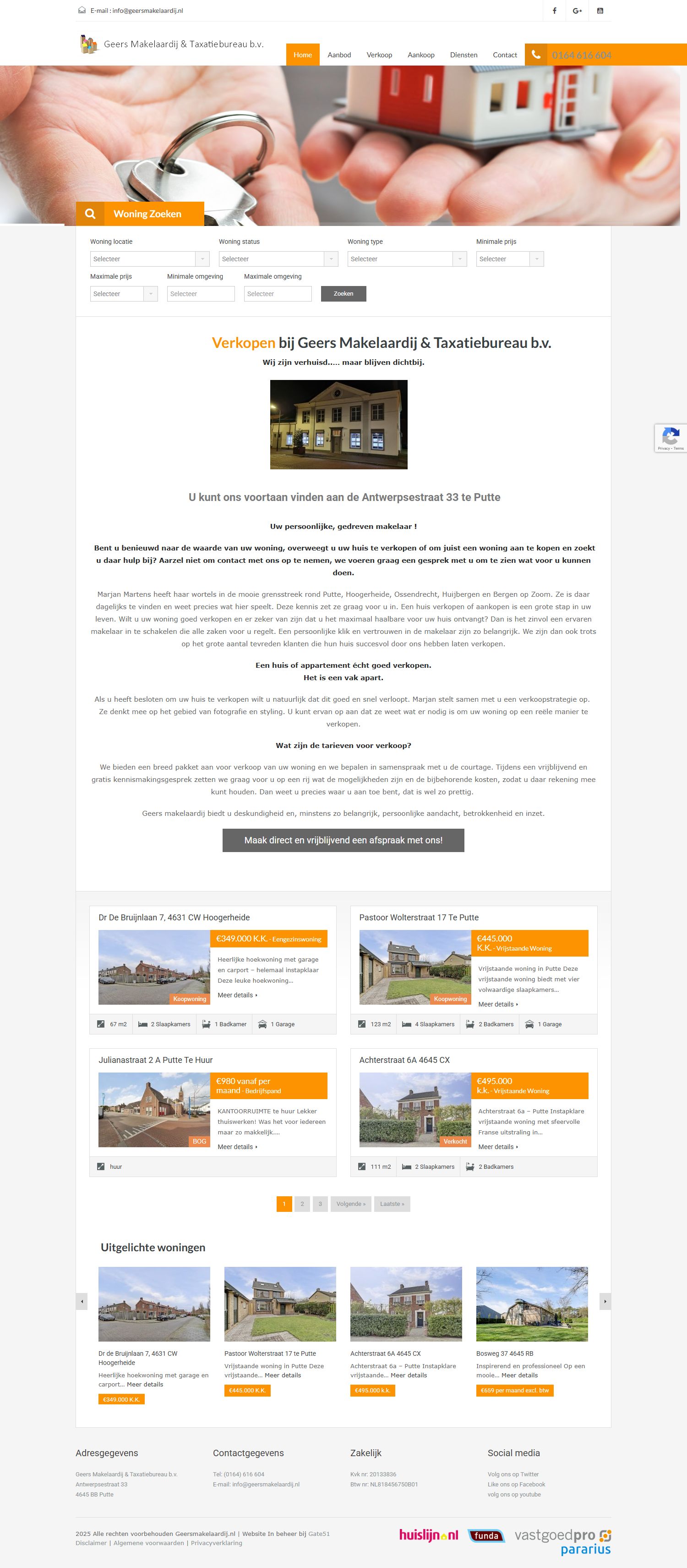Screenshot van de website van www.geersmakelaardij.nl