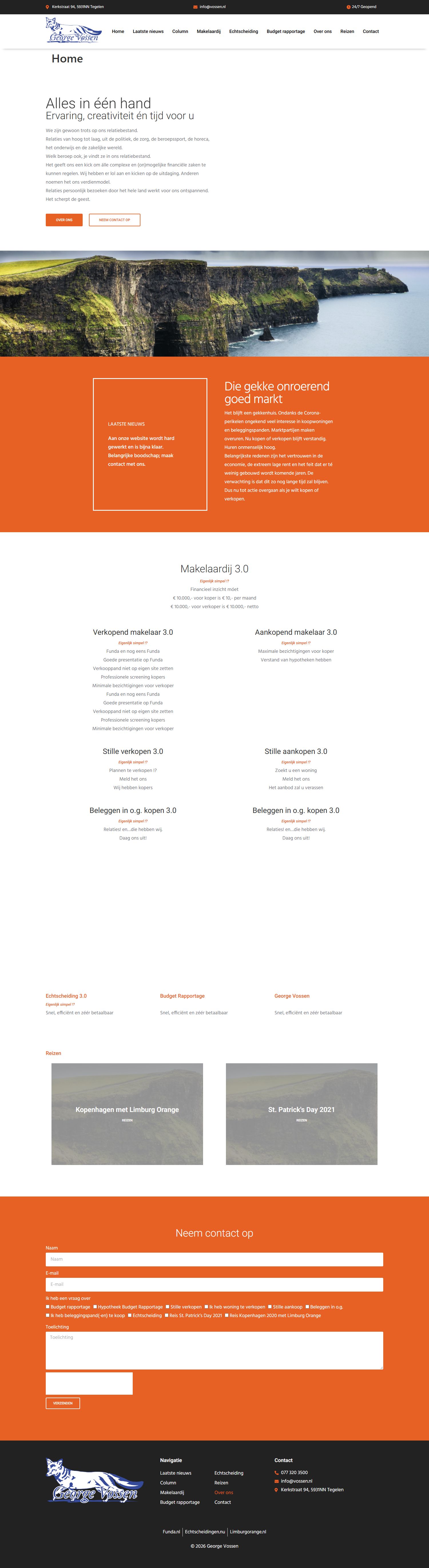 Screenshot van de website van www.vossen.nl