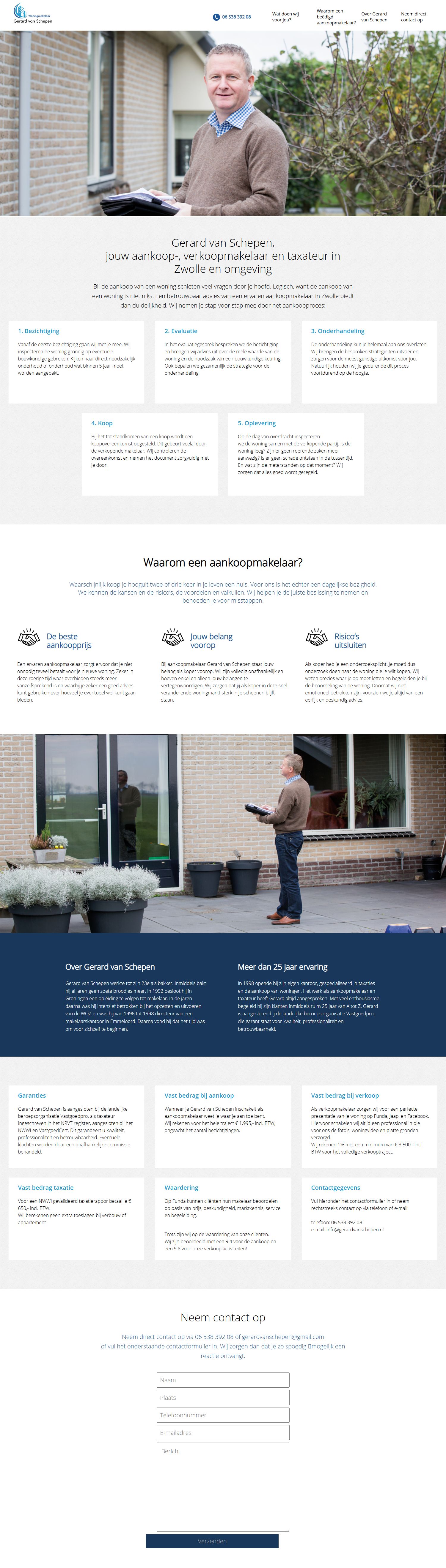 Screenshot van de website van www.gerardvanschepen.nl