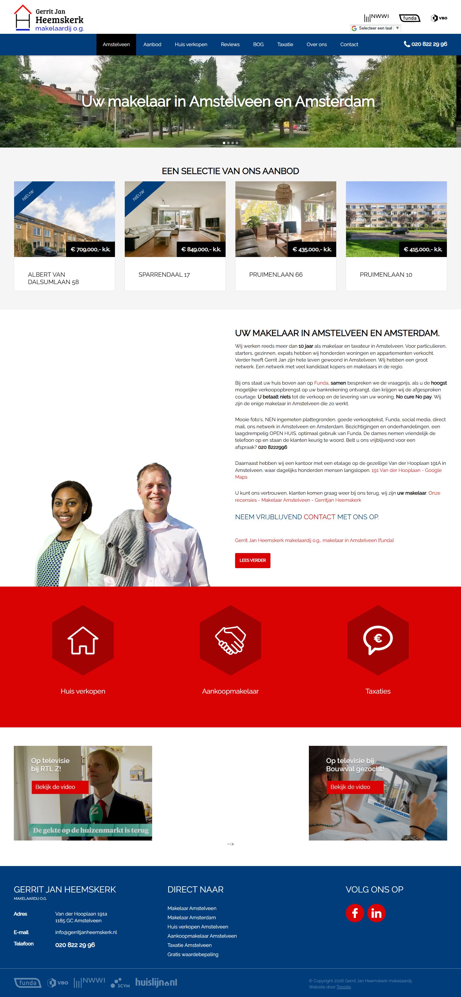 Screenshot van de website van www.gerritjanheemskerk.nl