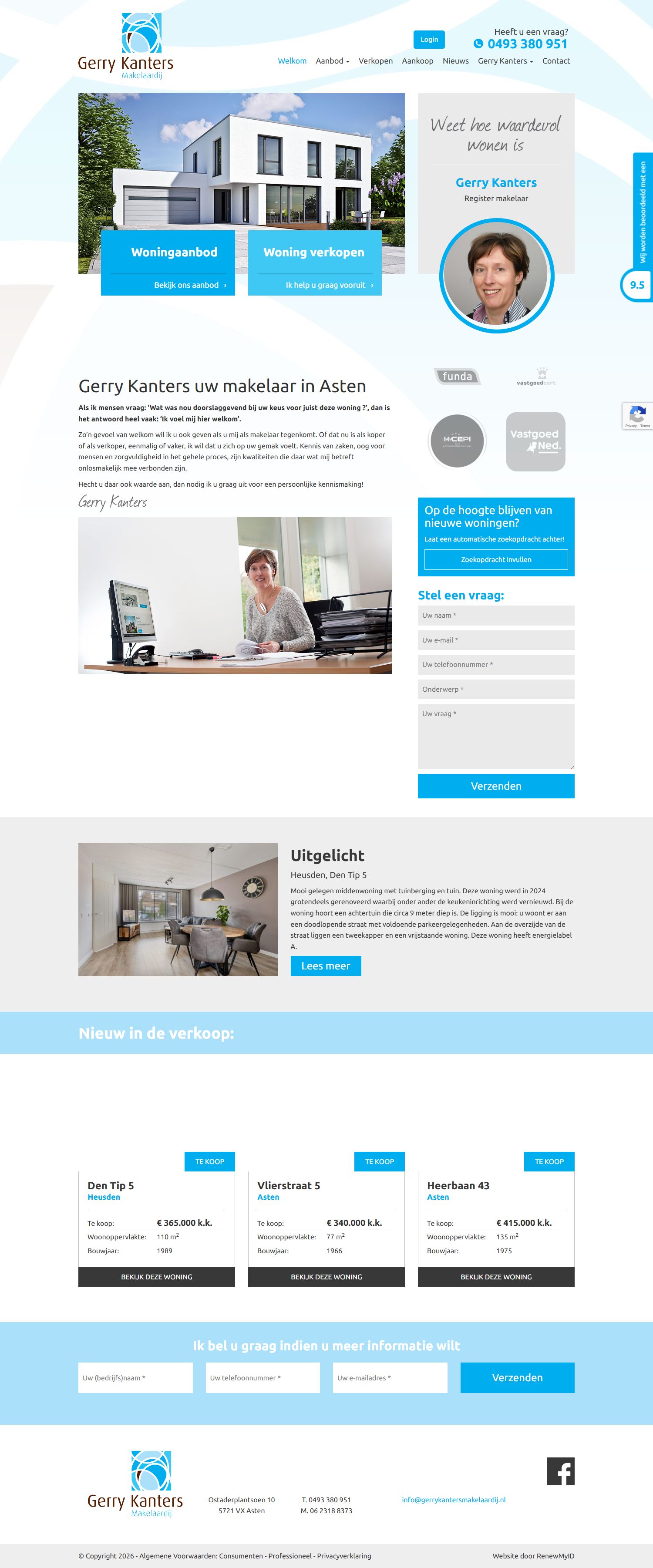 Screenshot van de website van www.gerrykantersmakelaardij.nl