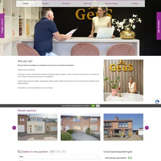 Capture d'écran du site web de www.geus-makelaar.nl