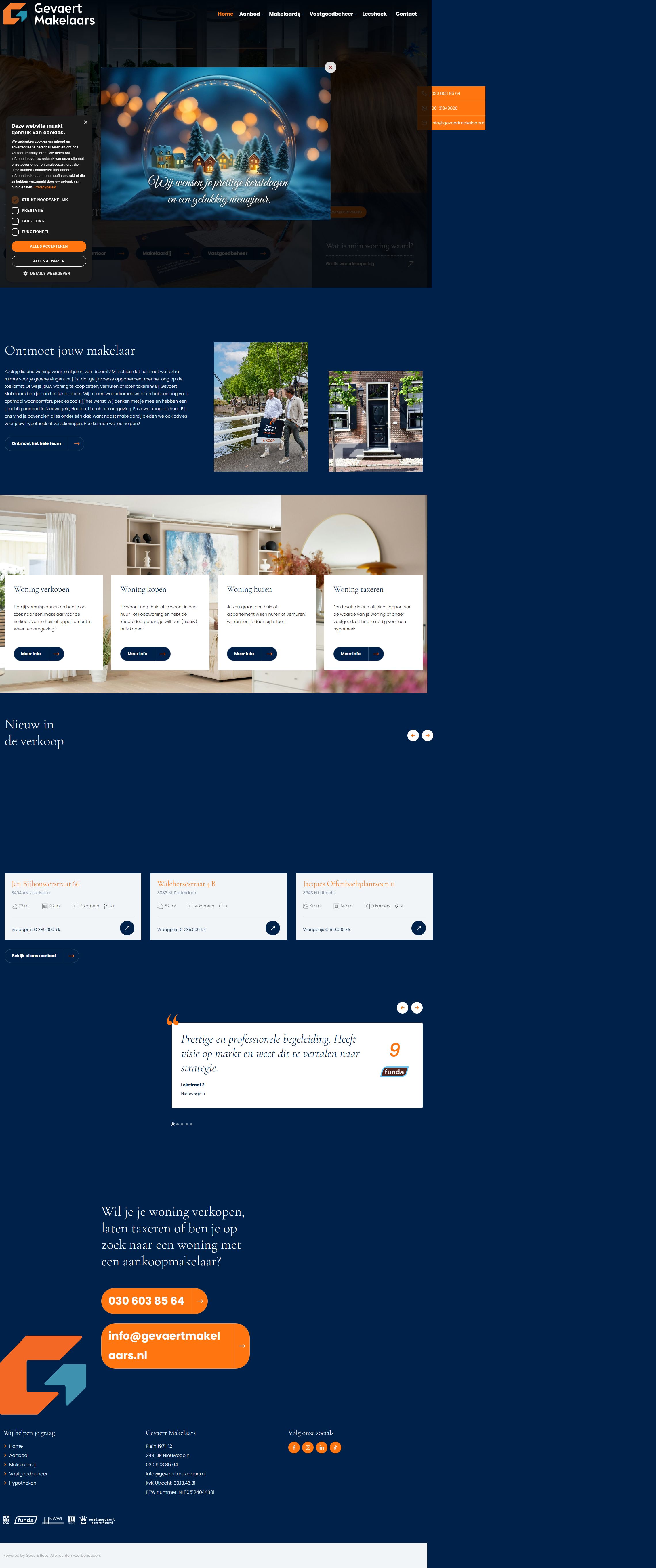 Screenshot van de website van www.gevaertmakelaars.nl