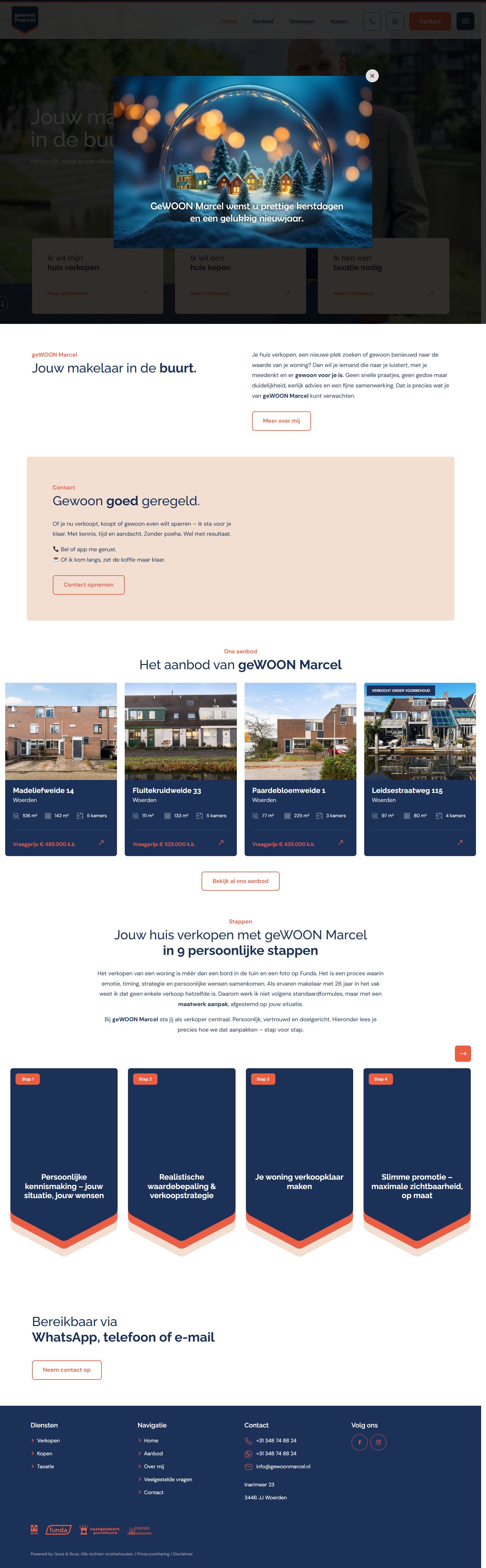 Screenshot van de website van www.gewoonmarcel.nl