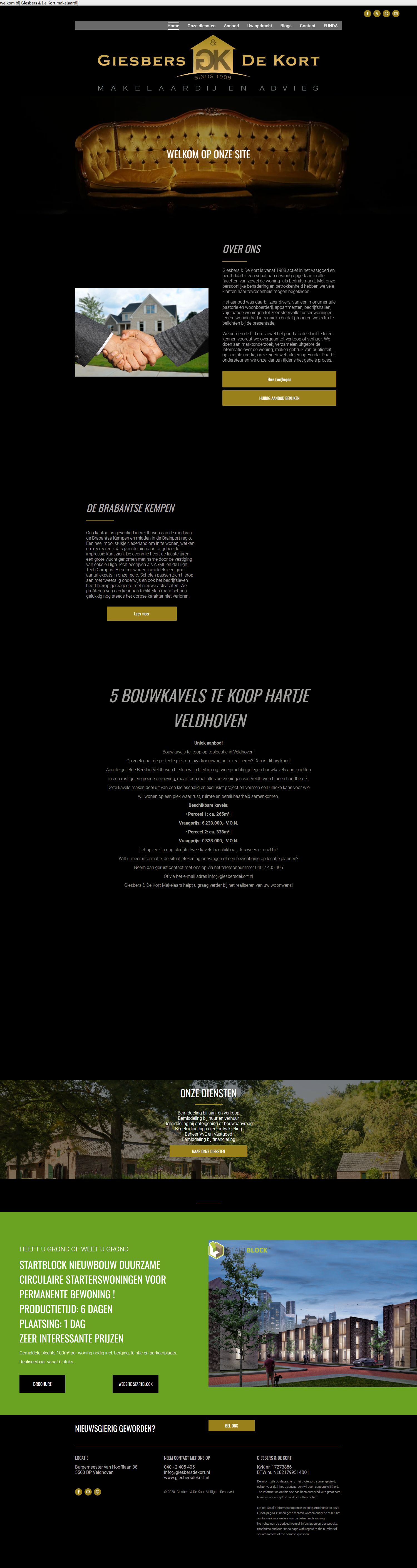 Screenshot van de website van www.giesbersdekort.nl