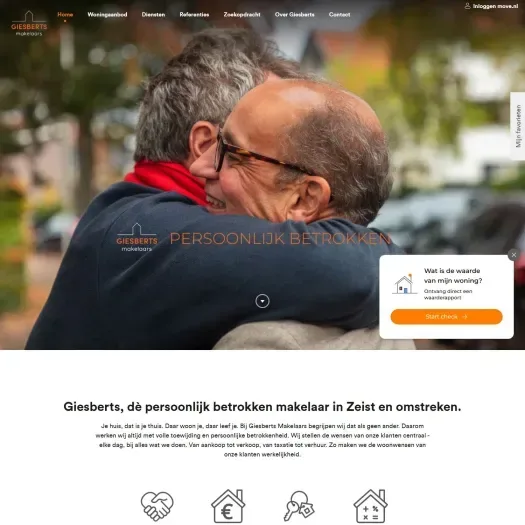 Screenshot of the website of www.giesberts.nl