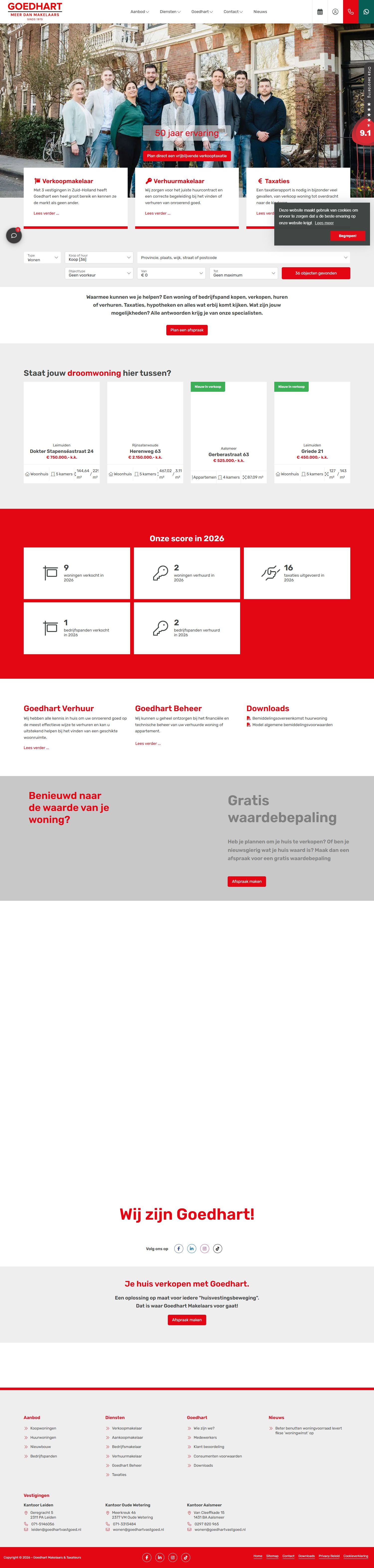 Screenshot van de website van www.goedhartvastgoed.nl