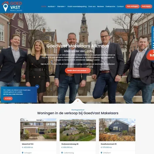 Screenshot of the website of www.goedvastmakelaars.nl
