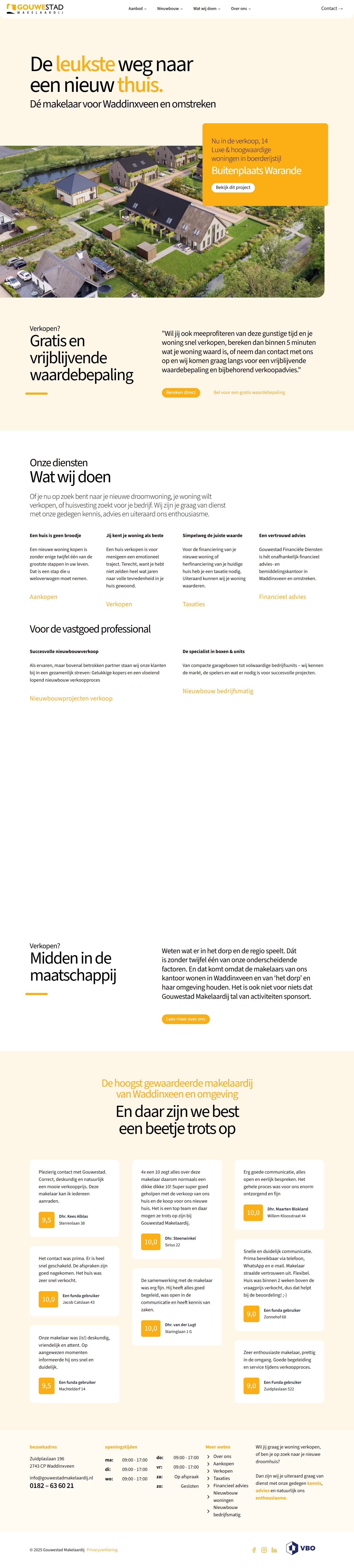 Screenshot van de website van www.gouwestadmakelaardij.nl