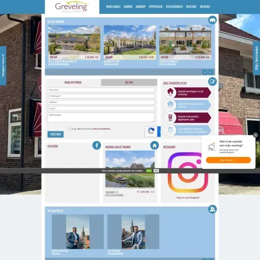 Screenshot of the website of www.greveling-adviesgroep.nl