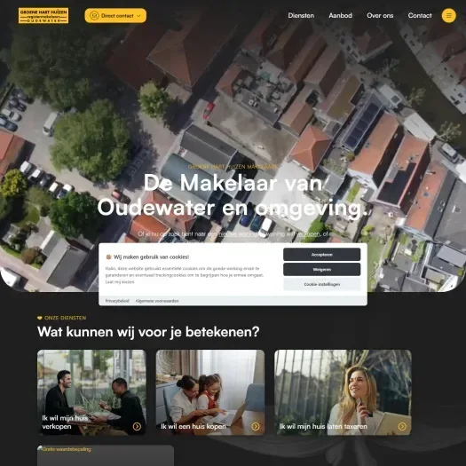 Screenshot van de website van www.groeneharthuizen.nl